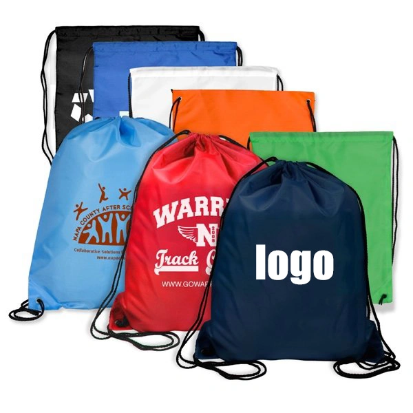 Promotional Cheapest 210d Drawstring Bag with Customized Logo