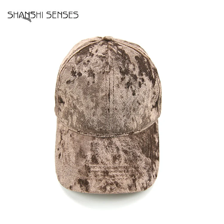 Wholesale/Supplier Classic Blank Custom Solid Color Velvet Elastic Baseball Cap for Women