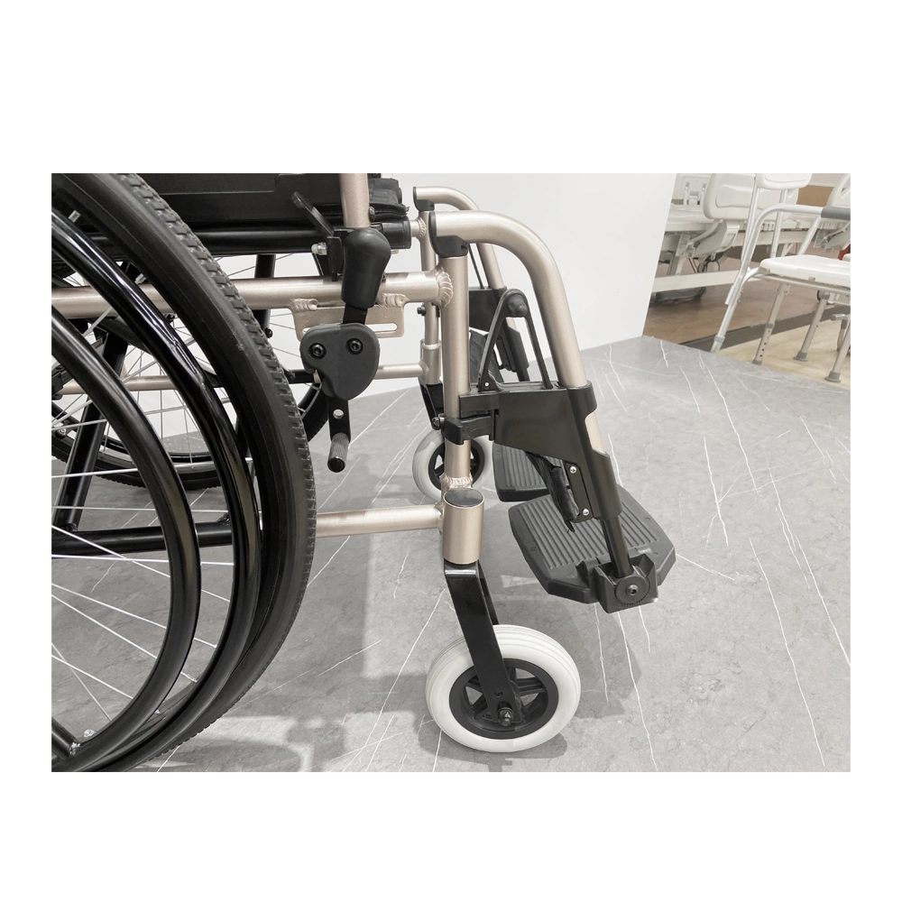 Aluminum Alloy Wheelchair with One Hand Operation for Hemiplegia