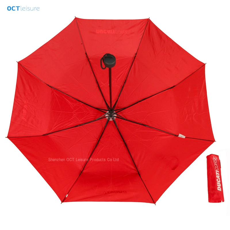 Parapluie portatif à pliage en rouge (OCT-TX031)