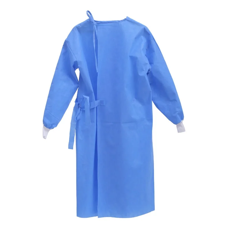 Medical Instrument Nonwoven Disposable Blue Gown SMS Gown Fabric Medical PPE Gown CE/FDA/ISO Top Fastest Prodcution in The Market