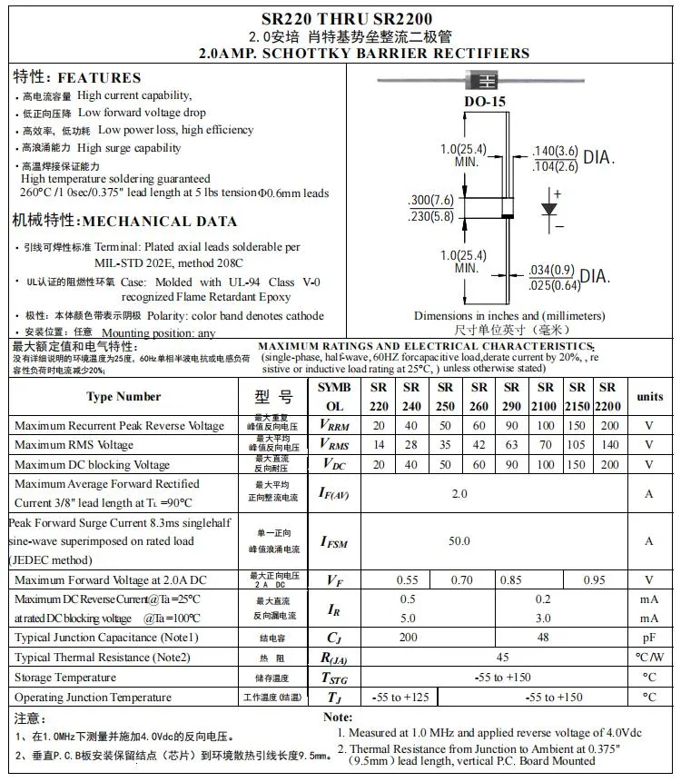 Rectifier Diode Ctifiers Sr2200 General Purpose