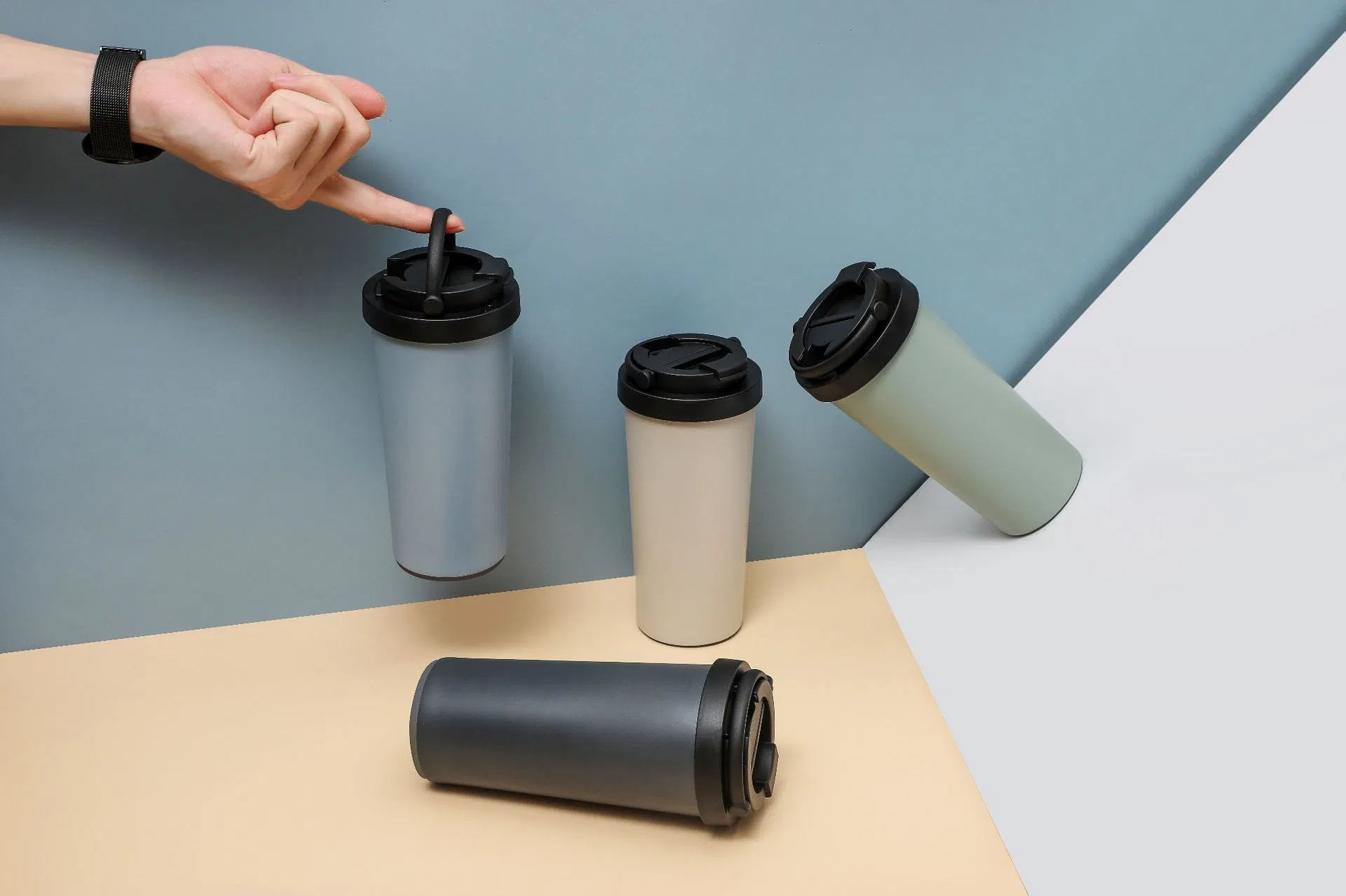 Plastic Travel Drinking Non-Spill Suction Water Bottle