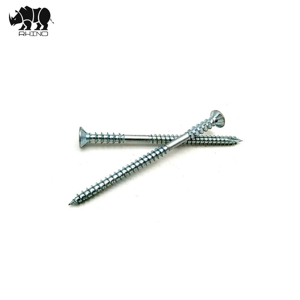 Torx Csk Head with 6 Ribs, Knurled Neck, Double Thread, Galvanized, Chipboard Screw