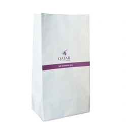 Custom Logo Printed White Flat Twisted Handles Medical Sickness Kraft Paper Carrier Bags for Pharmacy