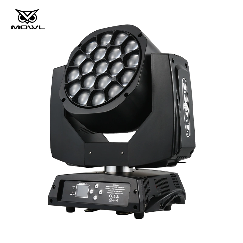 Mowl Hersteller Preis 19X15W Big Bee Eye 19*15W RGBW 4in1 LED-Zoom-Strahl Wash Moving Head Light