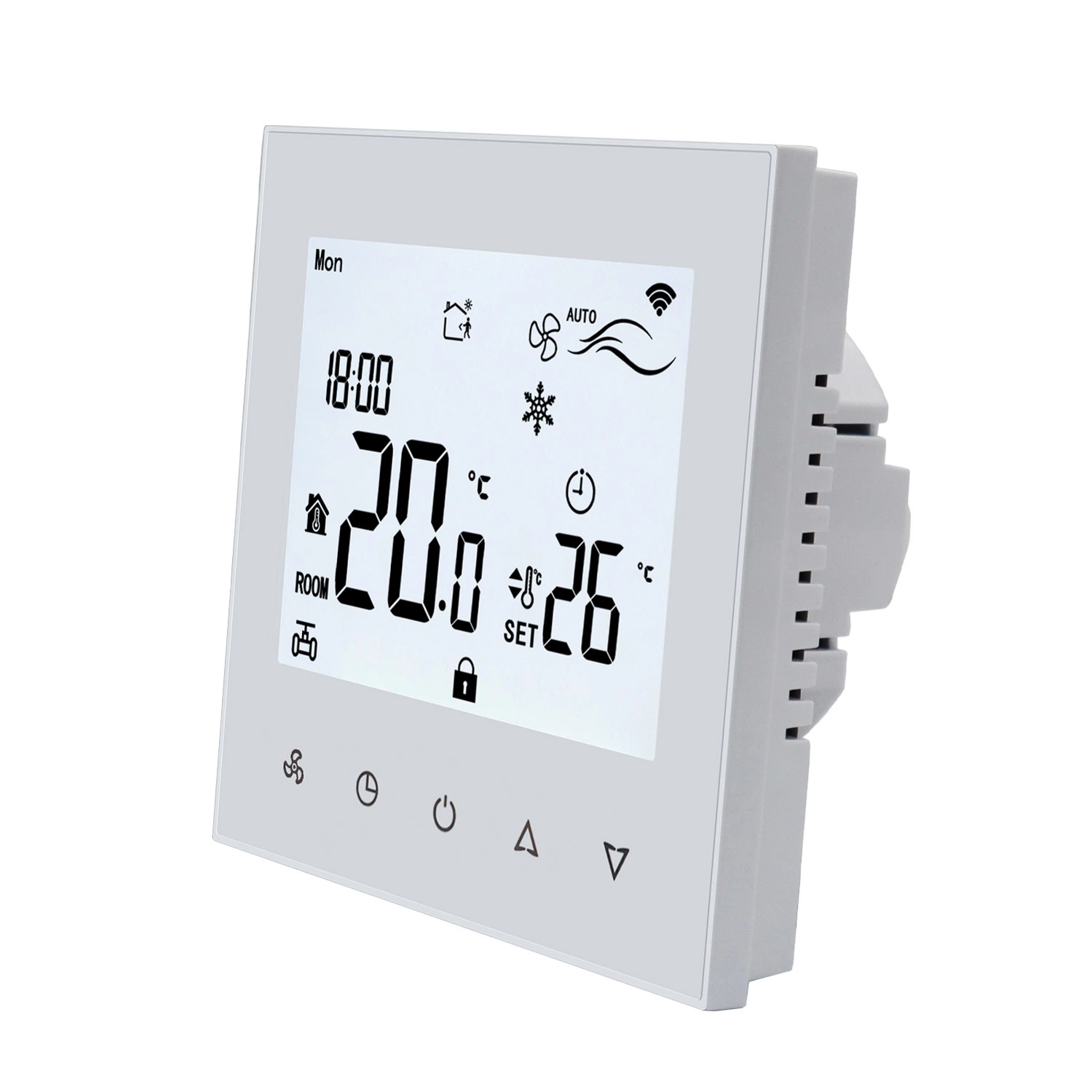 Thermostat central de climatisation WiFi pour 2 tuyaux 4 tuyaux Chauffage et refroidissement de l'unité de bobine de ventilateur à 3 vitesses