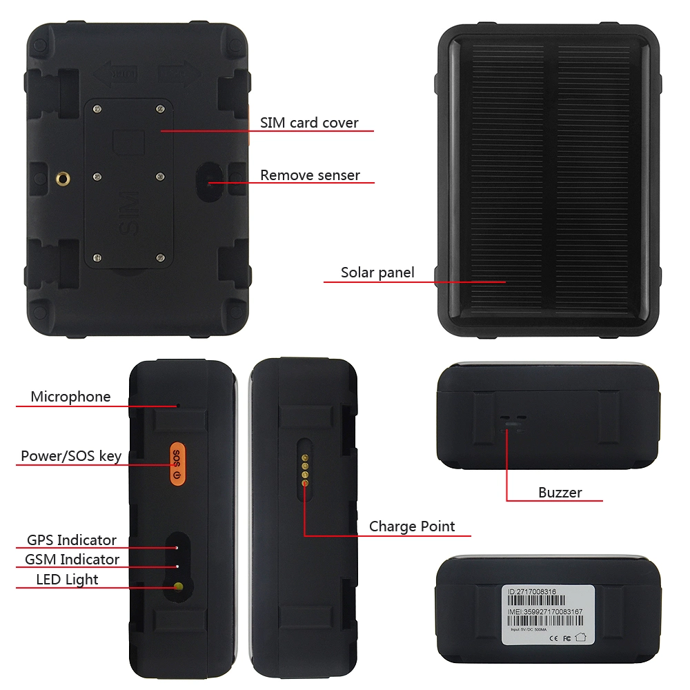 Animal impermeable Quad-Band GSM GPS Tracker Seguimiento en tiempo real