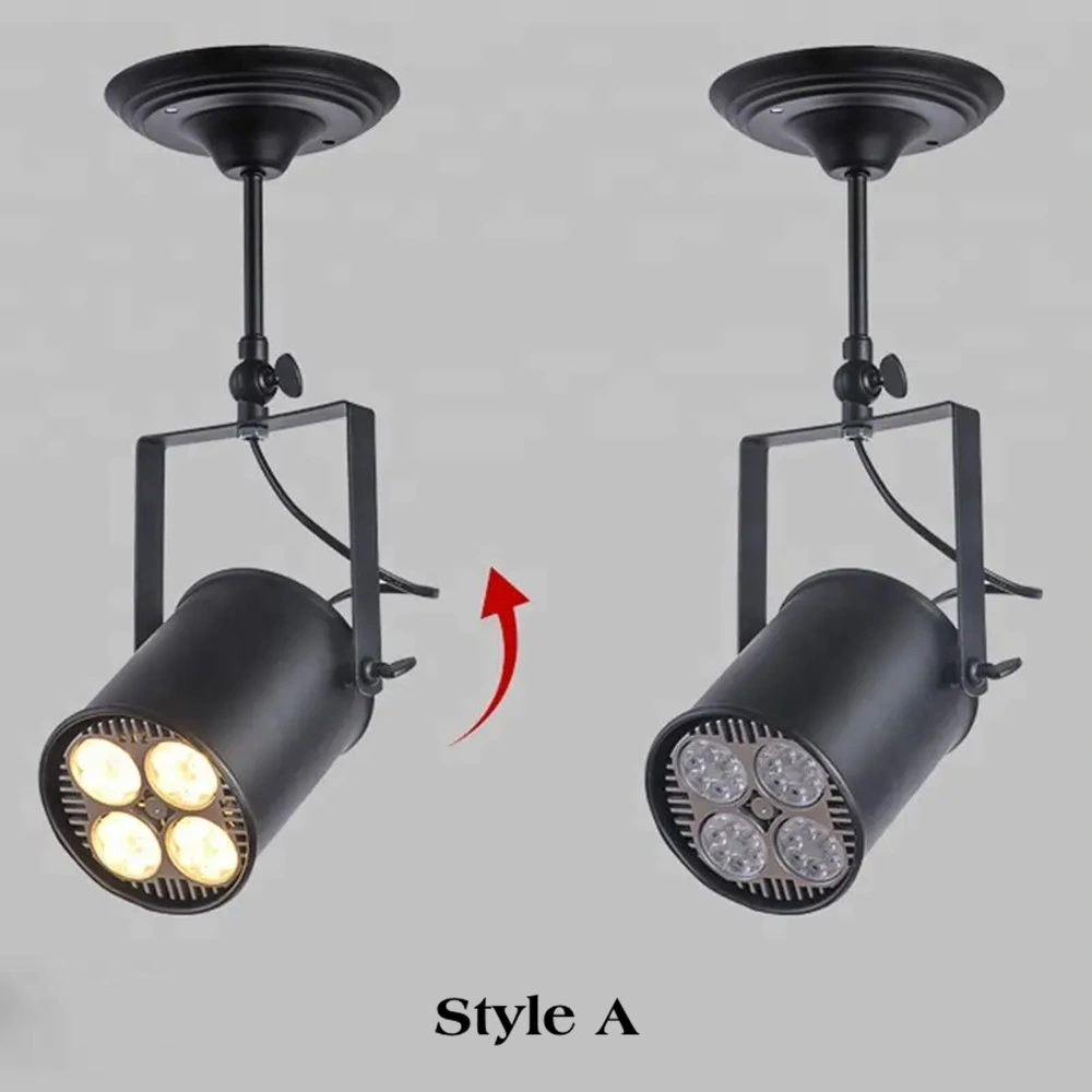 Vintage Black Loft Track Lamp Shops Bars Dekorative E27 Spotlights Industrielle Retro LED-Deckenleuchte