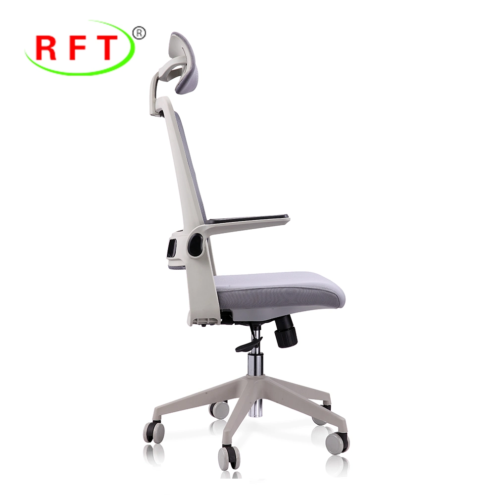 Malla de nylon blanco Ergonomía Muebles de oficina Escritorio silla con brazos reversible