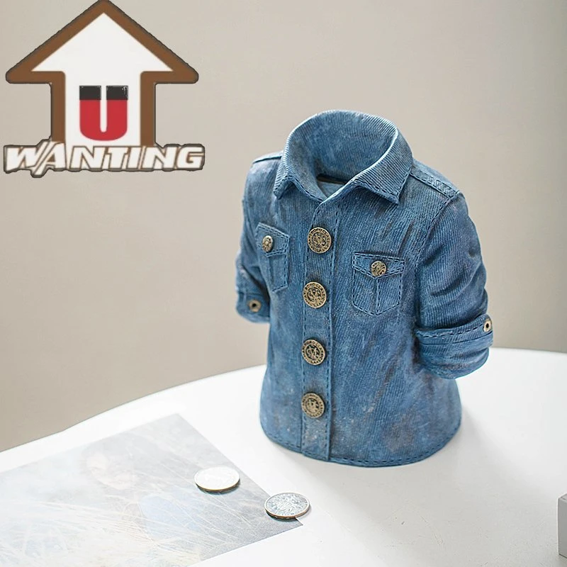 Camiseta Creative Cowboy forma Piggy Bank resina Money Box Inicio Decoración decoración