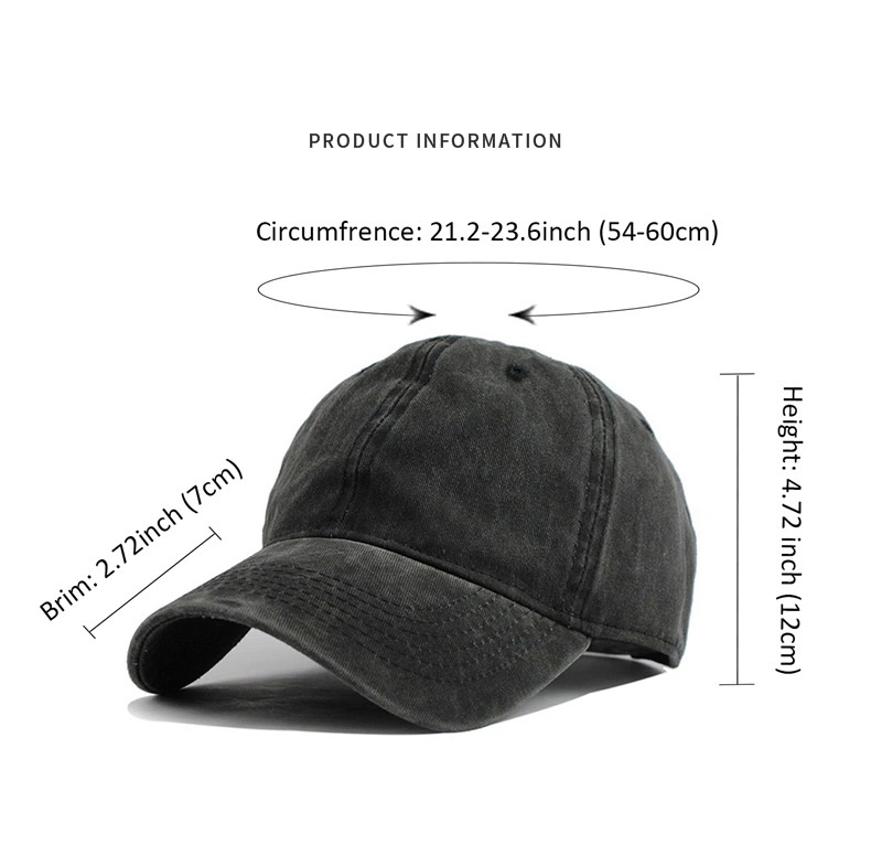 Baseball Cap American Solid Color Light Plate Men's and Women's Duckbill Caps Worn-out Washed Cotton Sun Caps