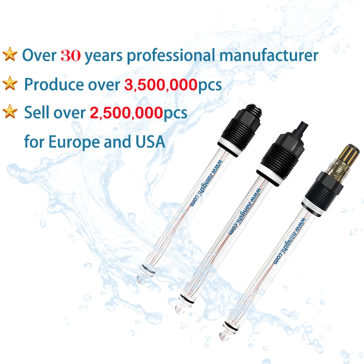 Sensor de pH de vidrio industrial en línea para farmacia y fermentación 0-14pH Para medidor de pH