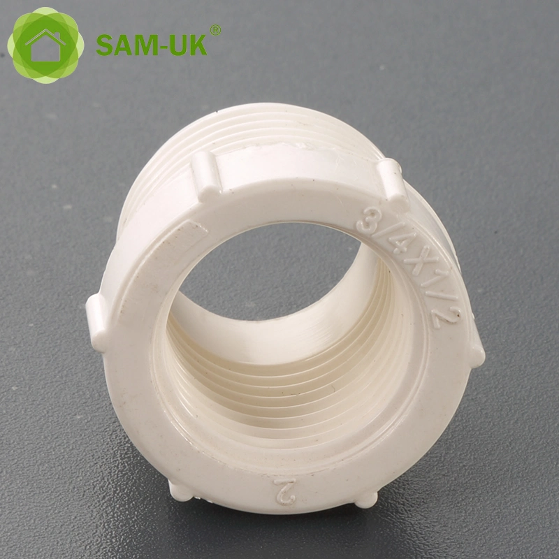 تركيبات أنابيب Sam-UK PVC شي40 ASTM D2466 شياولات شياثة مسننة سدادة PVC