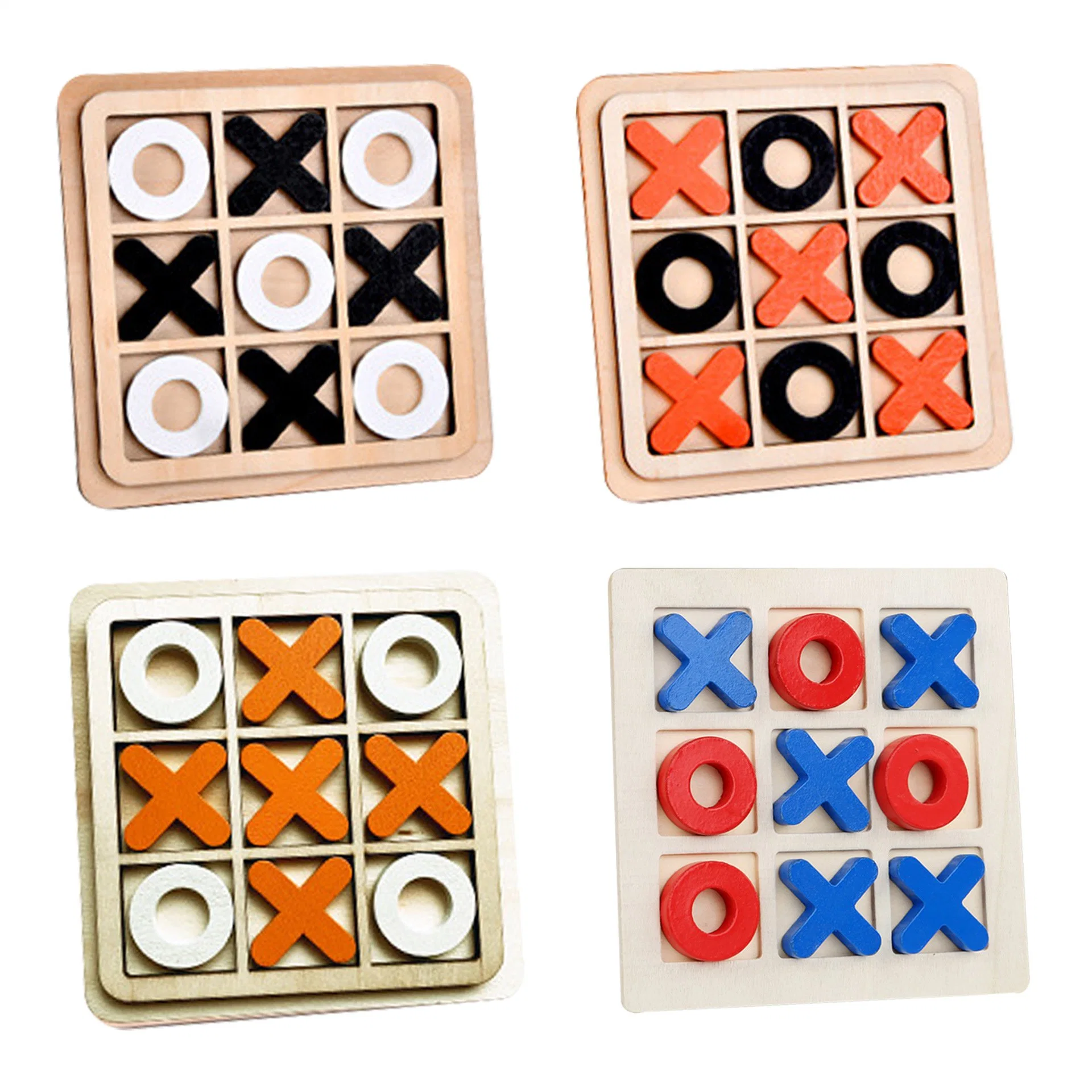 Xo Chess Board Game Wooden Board Tic-Tac-Toe Game for Children