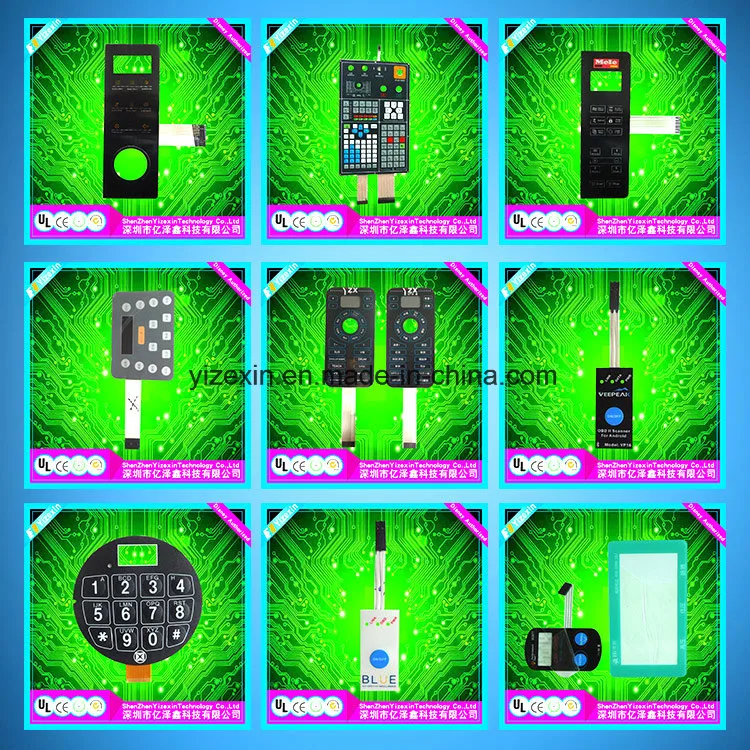 LED Power Switch Industrial Equipment Membrane Keypad with Double-Side Sticker