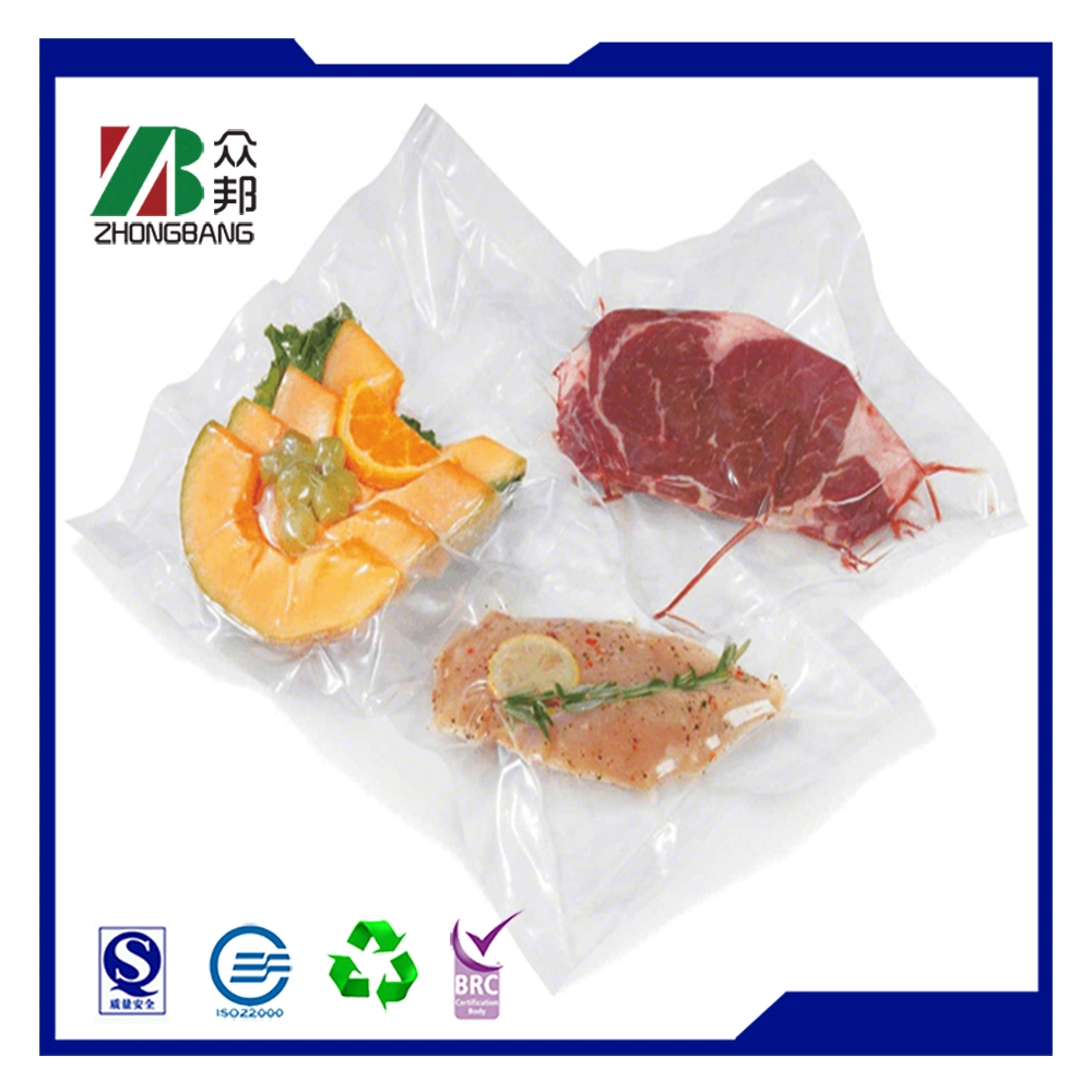 Embossed Nylon PE Vacuum Seal Bag Seafood Sausage Plastic Bag