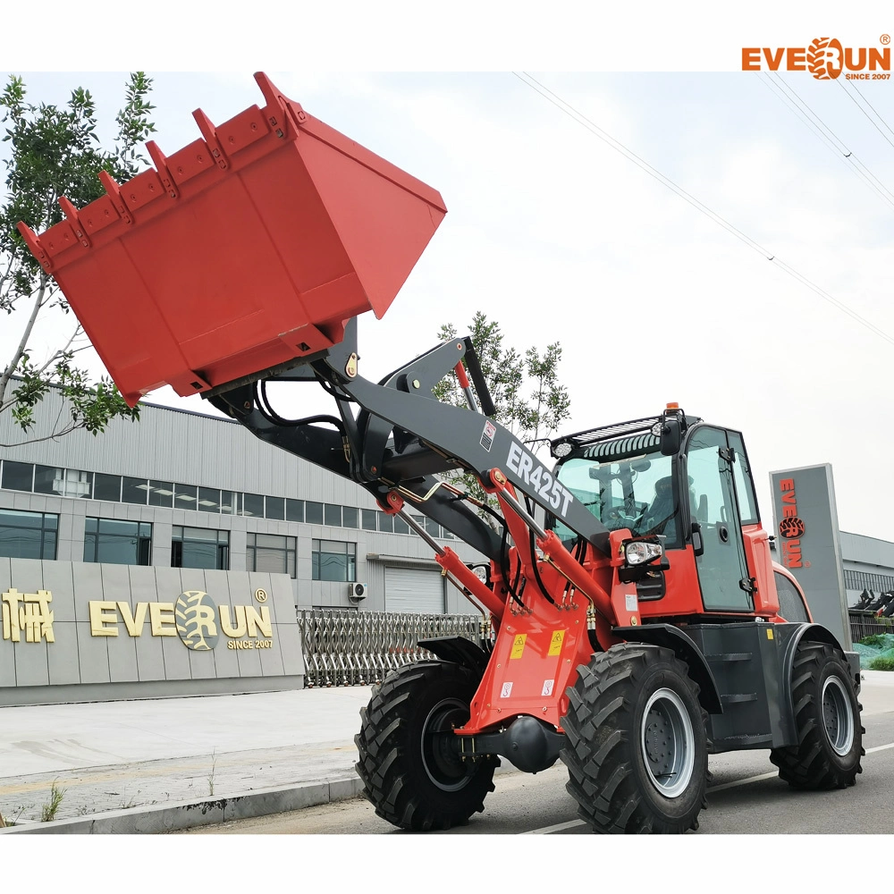 Everun High quality/High cost performance  Er425t 2.5ton CE Approved EPA Euro S355 Steel Material Hydraulic Farm Compact Articulated Mini Wheel Loader