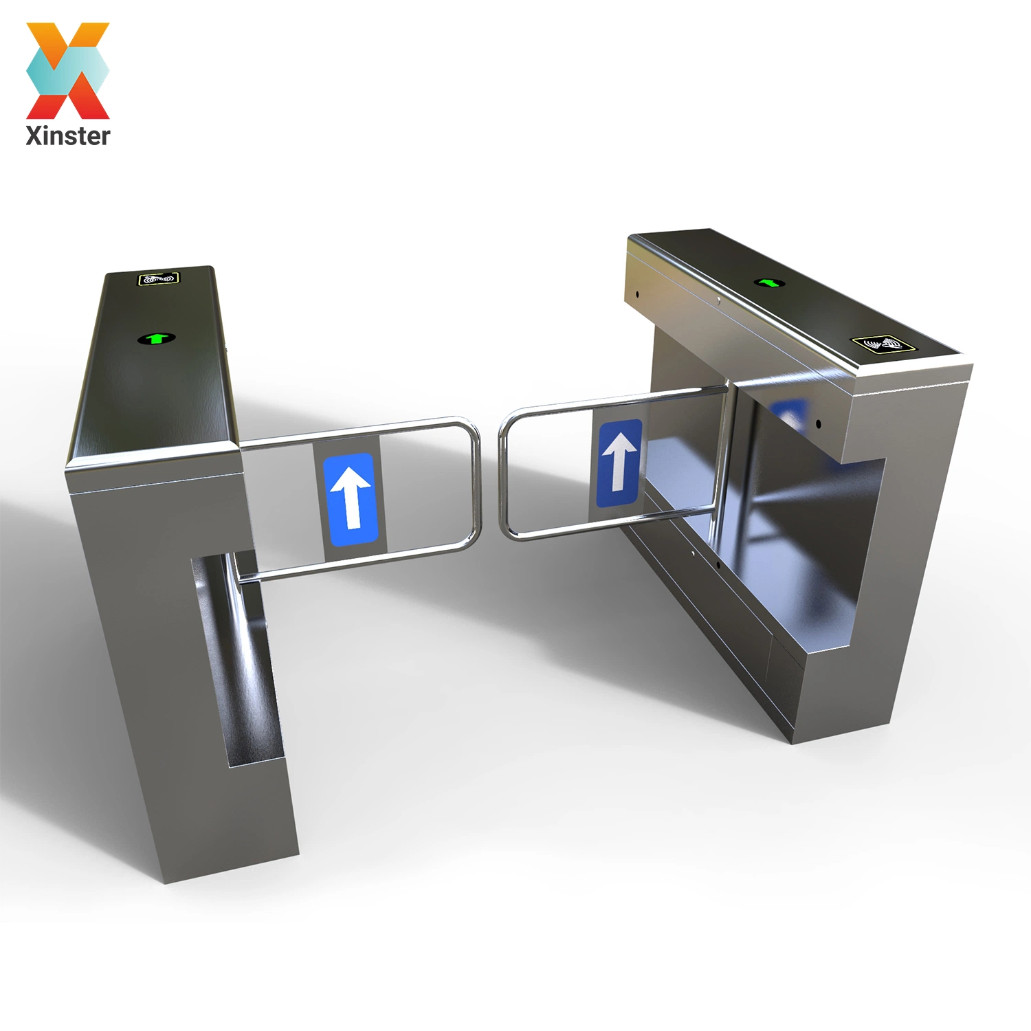 Pedestrian Access Control Automatic Swing Barrier OEM ODM Logo Sliding Swing Turnstile Barrier