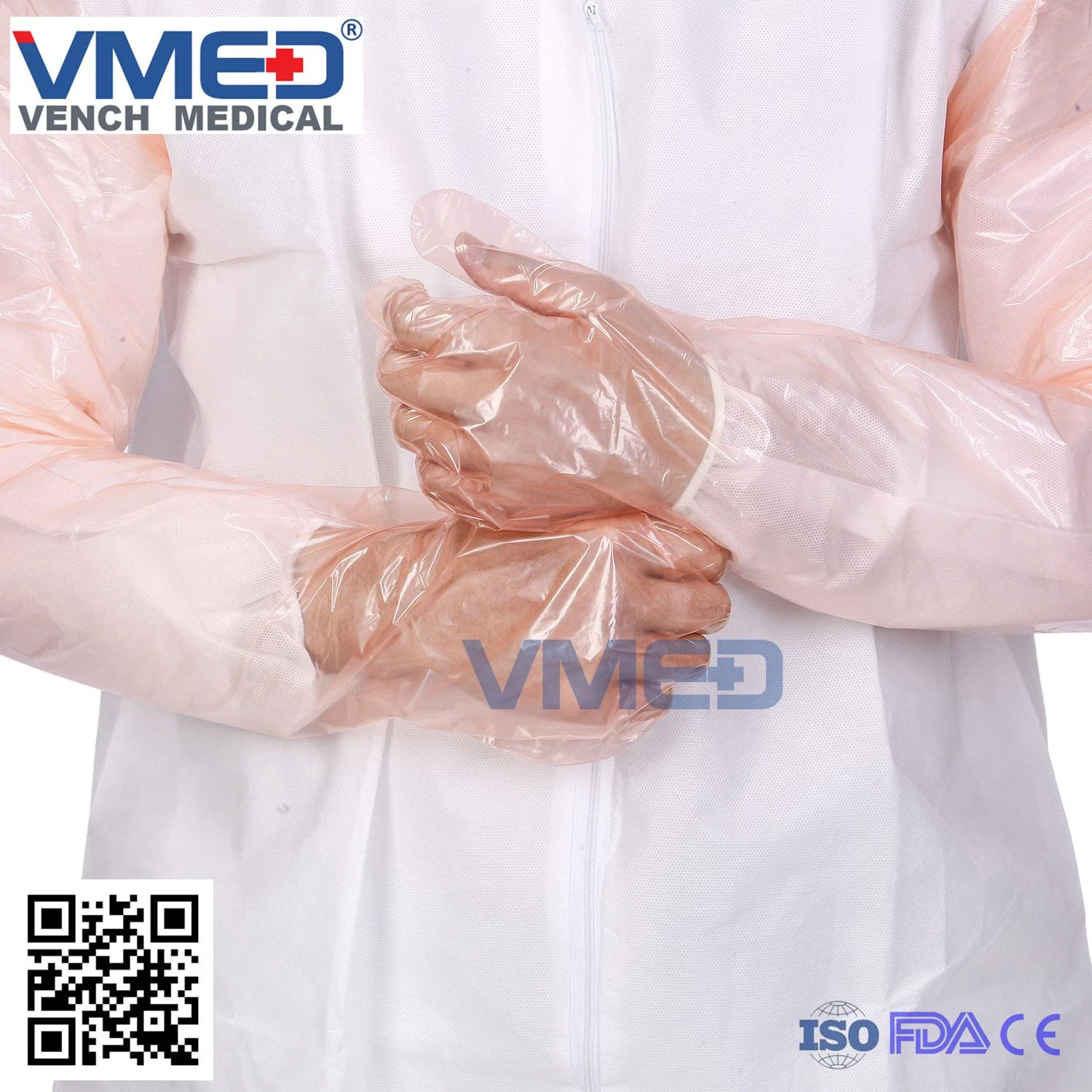 Disposable Long Sleeve Veterinary Gloves, Medical Supply Safety LDPE Working Gloves, Surgical Plastic Sleeve Protective Gloves