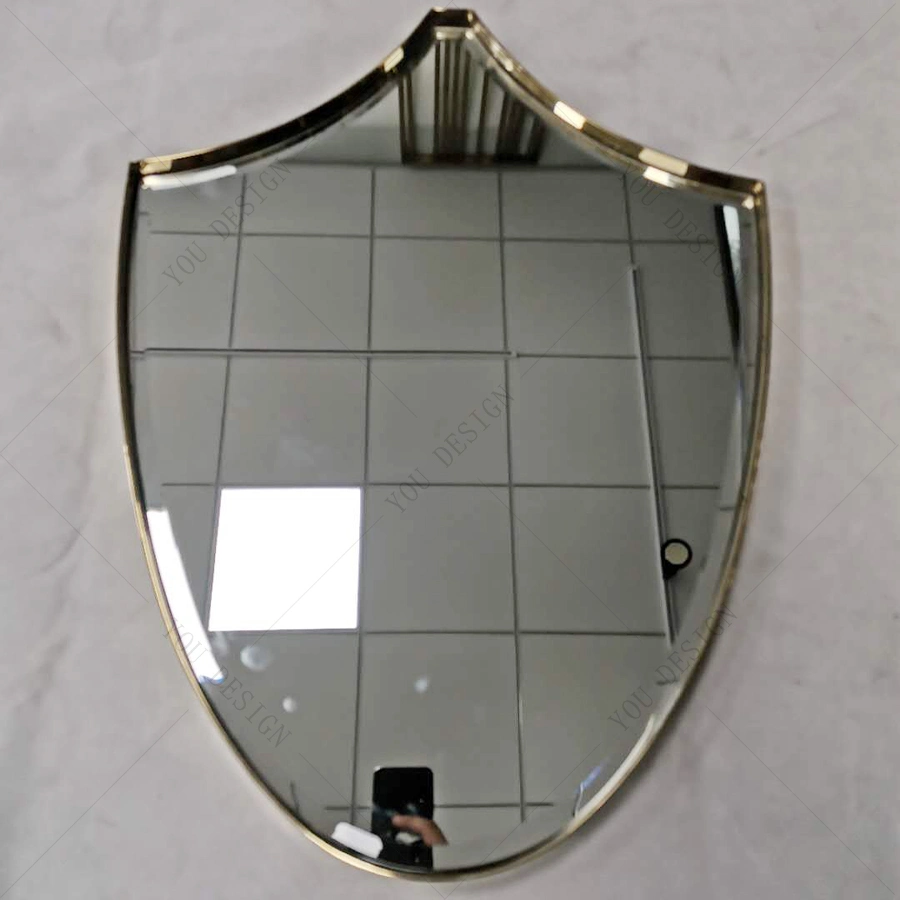 Luxury Bathroom Mirror Furniture Oval Glass Wall Mirror with Gold Stainless Steel for Villa