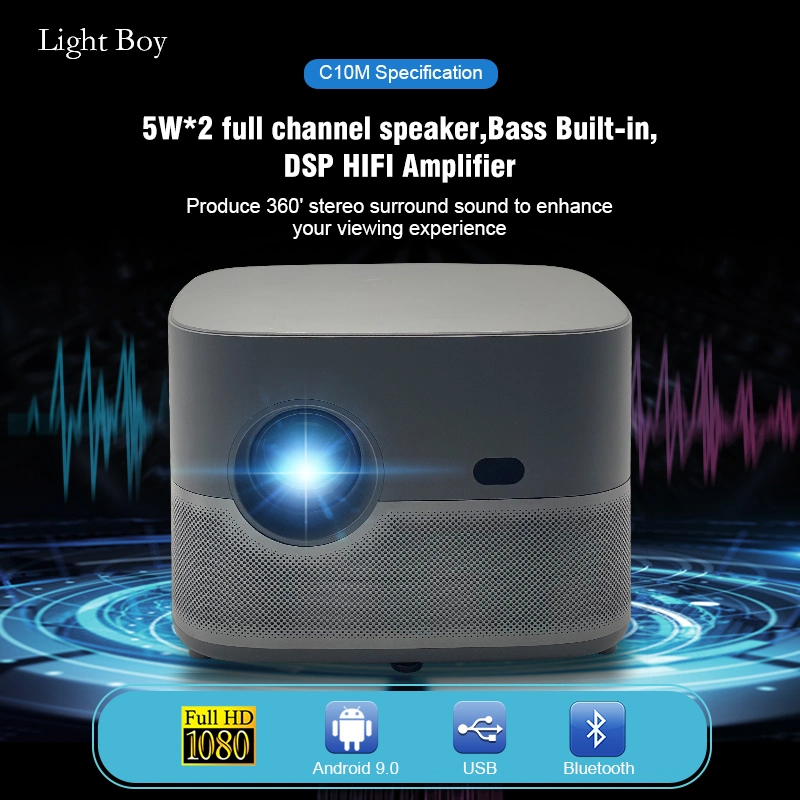 Menino de luz quente Estéreo HiFi 1080P a Focagem Automática Alto Brilho Bom Projector de qualidade