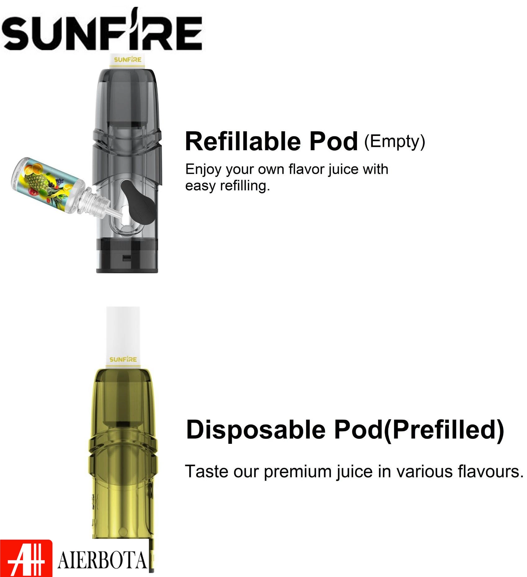 Wholesale/Supplier Sunfire Electronic Cigarette 2ml Pod Mesh Coil Cartridge Reusable Vape Pen