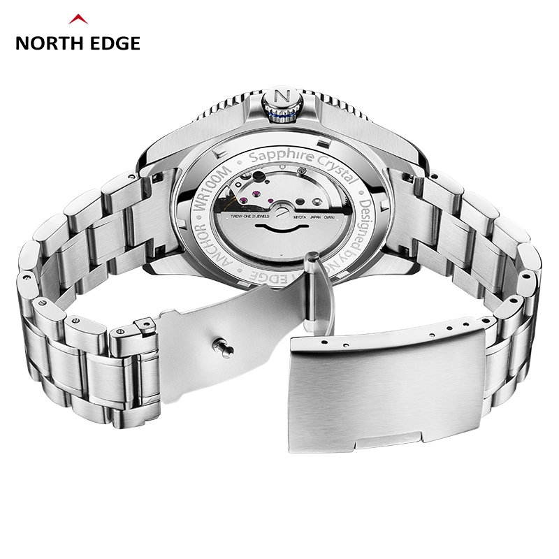 North Edge Anchor mechanische Uhr Stahluhr 100m Wasserdicht