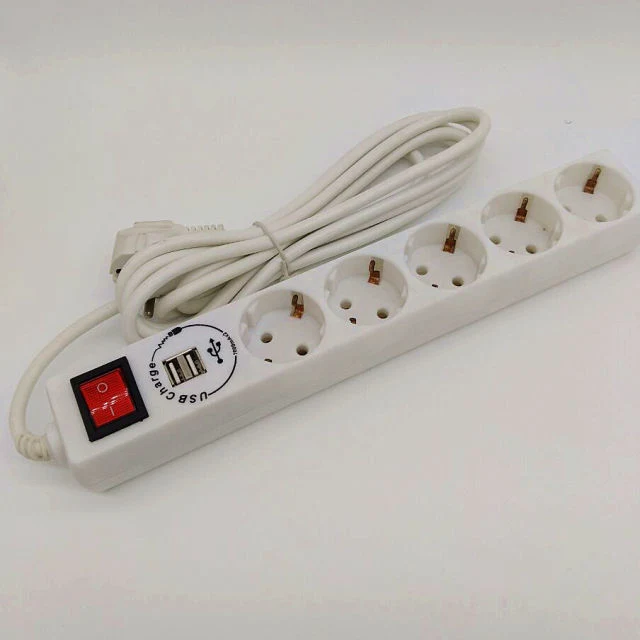 3-6 Outlets Multifunctional Extension Socket USB Power Strip with Child Surge Protector