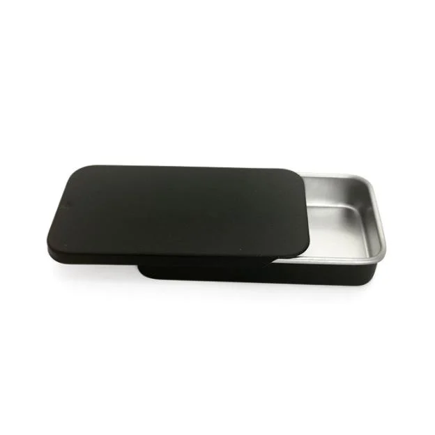 Tin Small Metal Tin Slide Cover Flip Storage Box Case