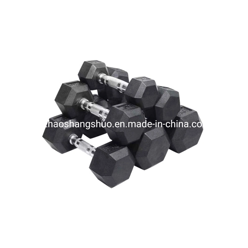 Wholesale/Supplier Hexagonal Black Rubber Dumbbells Multi Weight Gym Training Hex Dumbbell Rack Set