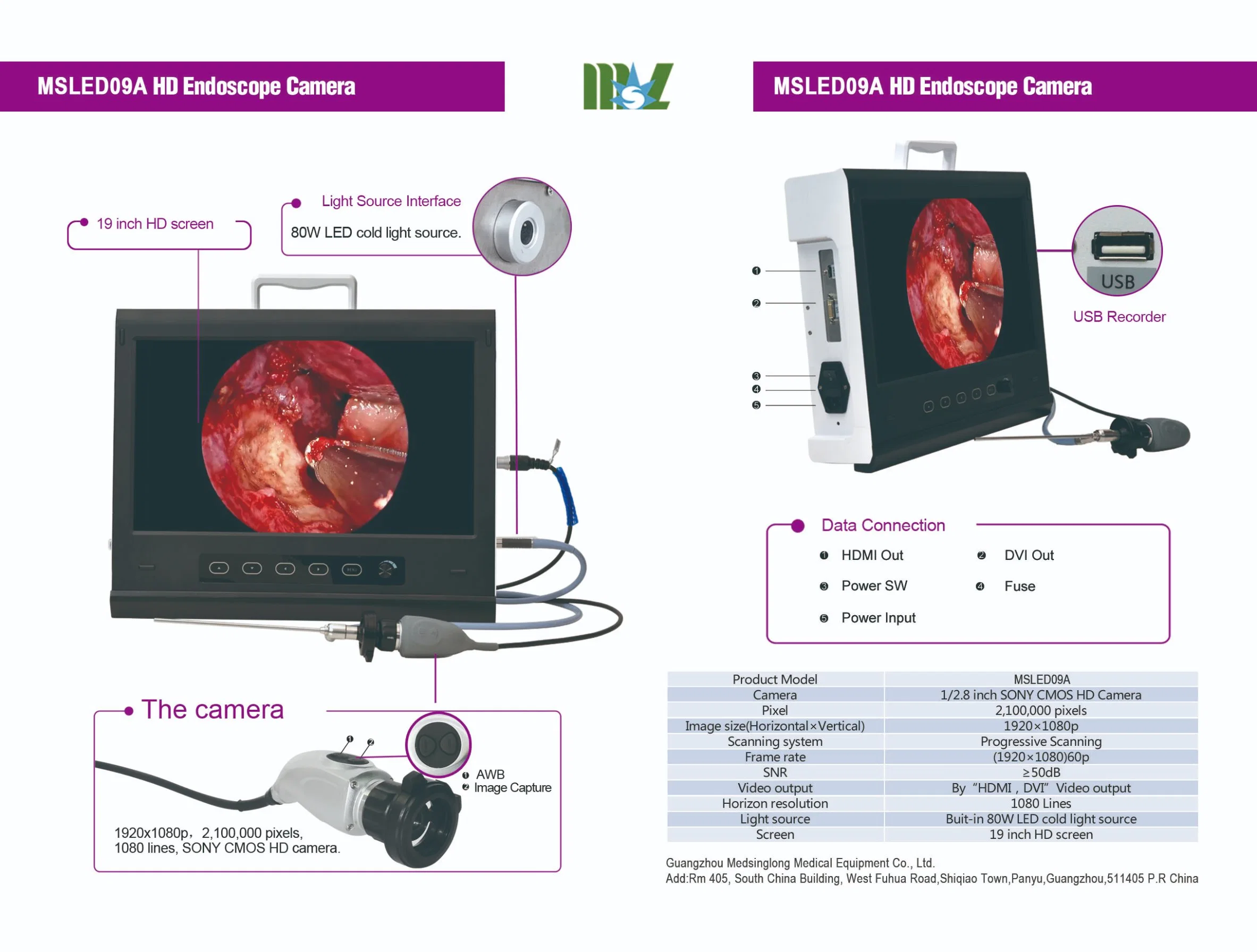 2022 Medical Endoscope Camera High Resolution Surgical Instrument LED Light Source Price