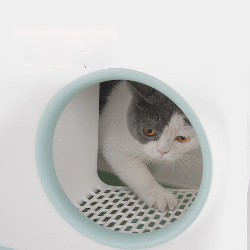 Heißer Verkauf Haustierprodukte Reinigung Kunststoff Katze Toilettenbox-Tabletts Einfache Niedliche Katze Kopf Katze Wurf Box