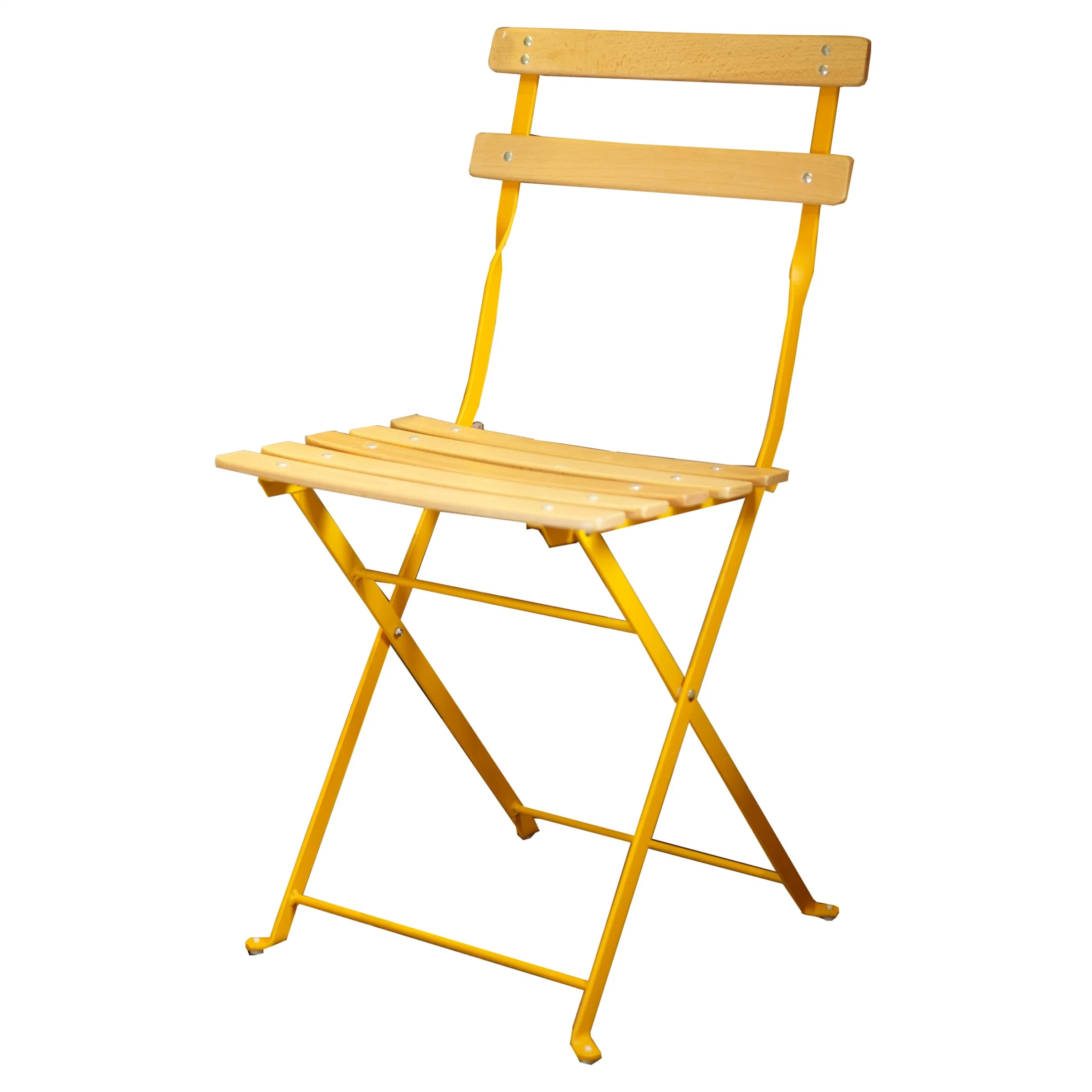 Color Customization Modern Style Folding Chair Steel and Wooden Combination Dining Furniture