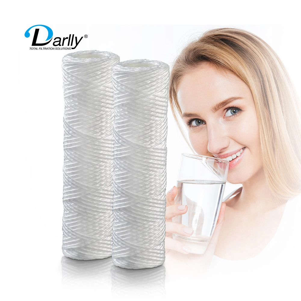 Fiber Glass String Wound Water Cartridge Filters PP String Wound Water Filters 5um for Water Coarse Filtration 10"/20"