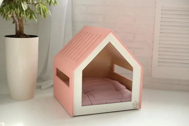 Dog Furniture with Bed Indoor Dog House Kennel Crate