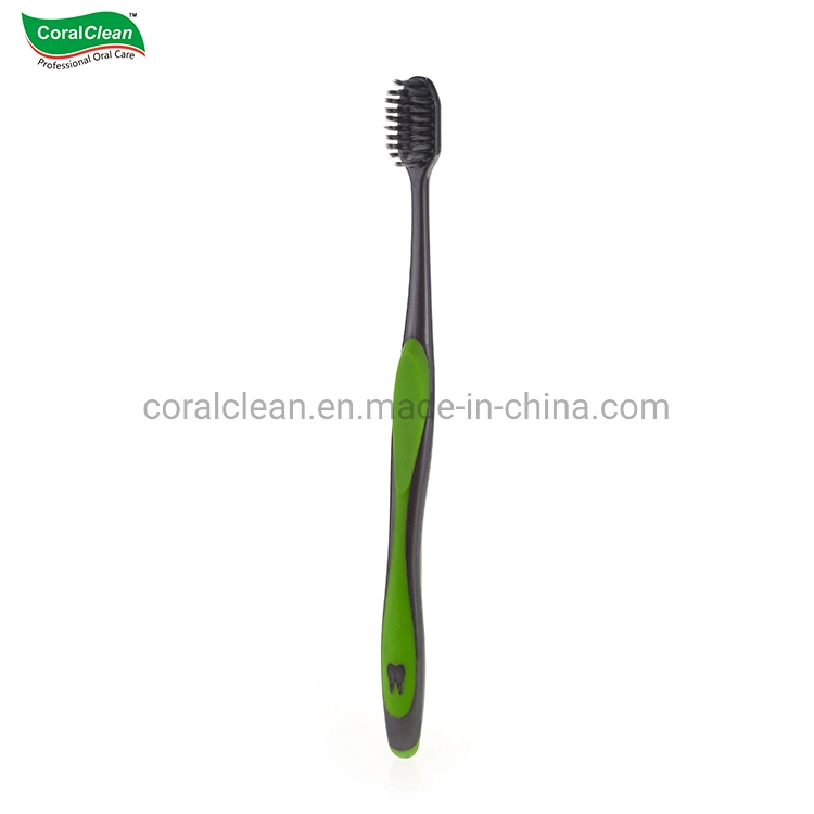 Manufacturer Personal Oral Care Plastic Charcoal 2PCS Set Adult Toothbrush