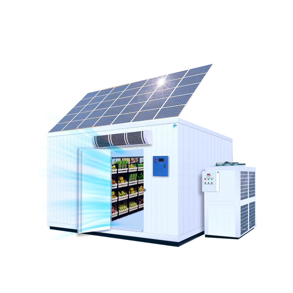مسحوق اللوحة الشمسية بطارية مدمجة في مخزن غرف التبريد العميق الباردة
