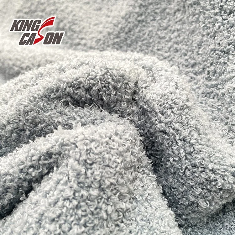 Kingcason Manufacturer Wholesale/Supplier 100% Polyester Double Faced Grey Sherpa Fabric for Toys