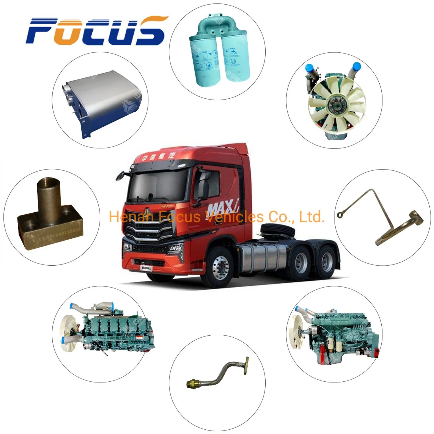 Low Price Truck Spare Parts for HOWO Shacman FAW Foton Beiben Camc Dfm Tractor/Dump Truck