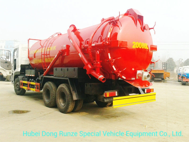 Septic Tank Truck Mounted with High Pressure Vacuum Pump 10 Wheels 18, 000 Liters-20, 000liters Rhd or LHD 6X4 /6X6