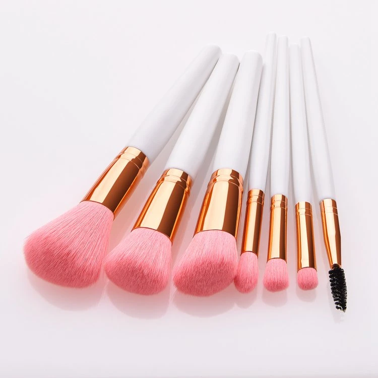 7pcs pinceles maquillaje sintético Premium oro rosa conforman la Fundación conjunto Pincel corrector cara Ojos cepillos