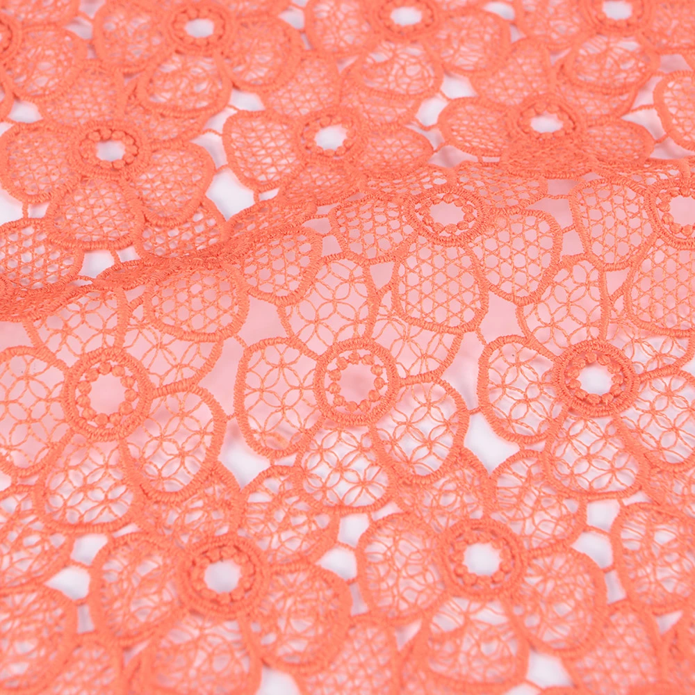 New Design Polyester Embroidery Guipure Chemical Lace Fabric