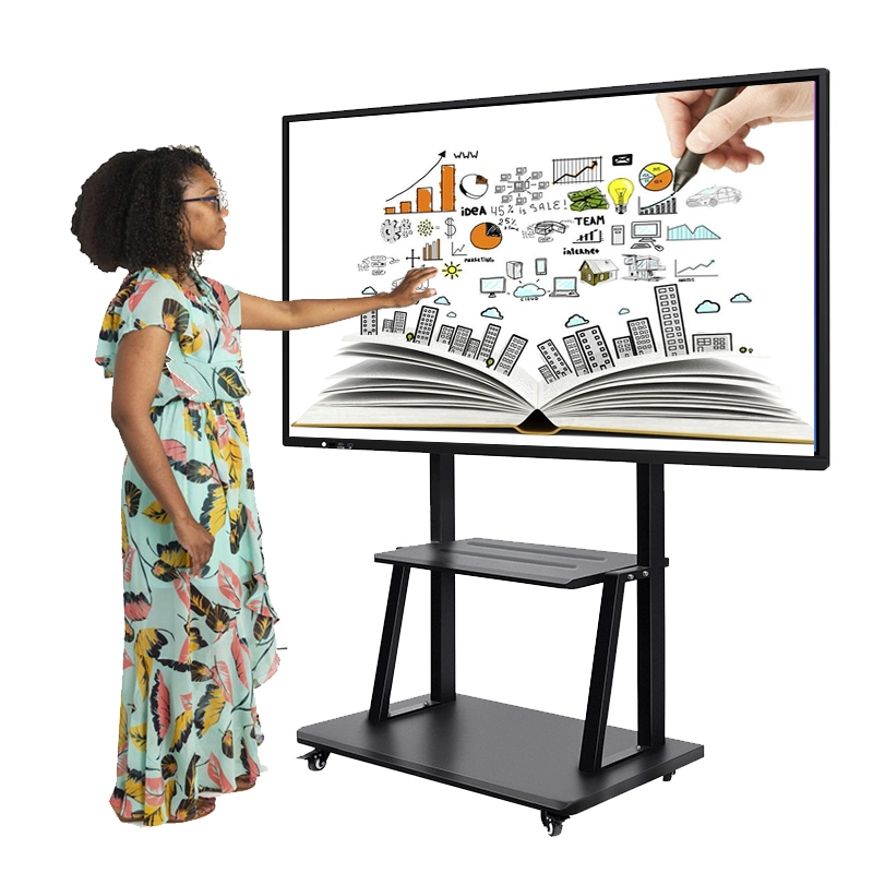 Kingone 75 Zoll Zubehör Schule Büro Whiteboard Interactive Smart Board Touchscreen Digital Boards Schwarz Android Weiß LCD Anti Glass