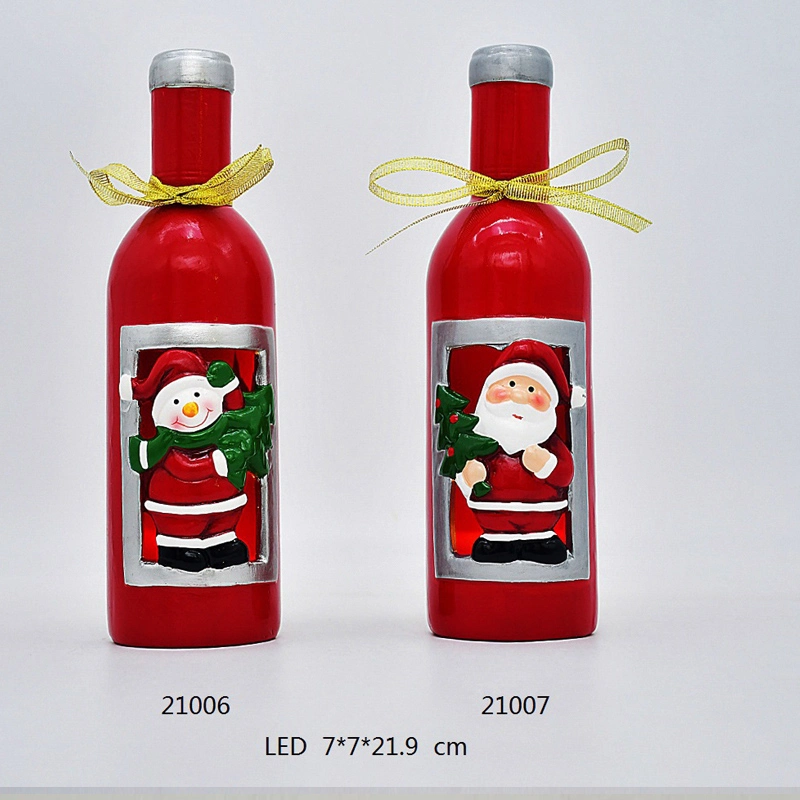 Ceramic Christmas Decoration in Bottle Shap with LED Ribbon in Top