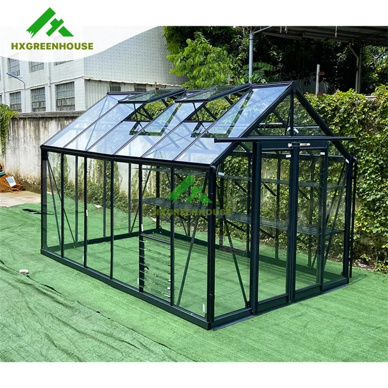 Serre en verre mini jardin en aluminium avec cadre en métal pour l'extérieur, utilisée à vendre