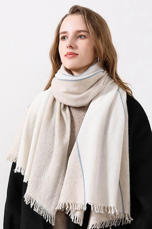 Wholesale Winter Warm Chunky 100% Merino Wool Long Scarf للسيدات