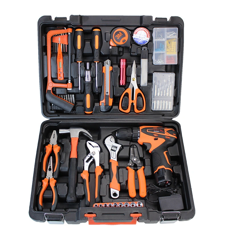 New Arrival Full Hardware Tools Combo Kit Electric Cordless Drill Hand Power Tools Set for Home