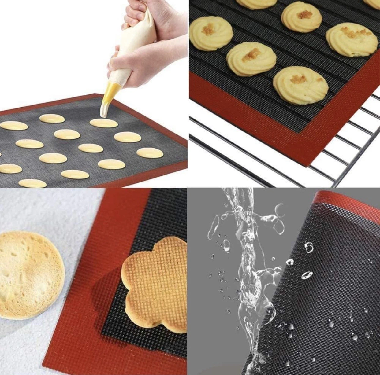 Food Grade Silicone Fiberglass Mesh Baking Mat Non-Stick Silicone Hollow-out Mat