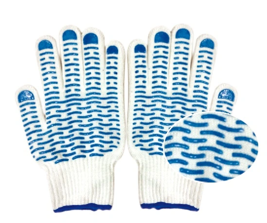 OEM Safety PVC DOT Cotton Knit Working Gloves for Construction